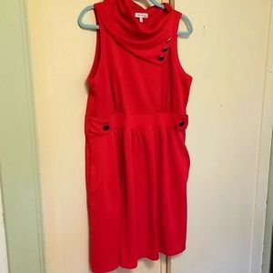 Red heavyweight polyester/rayon dress